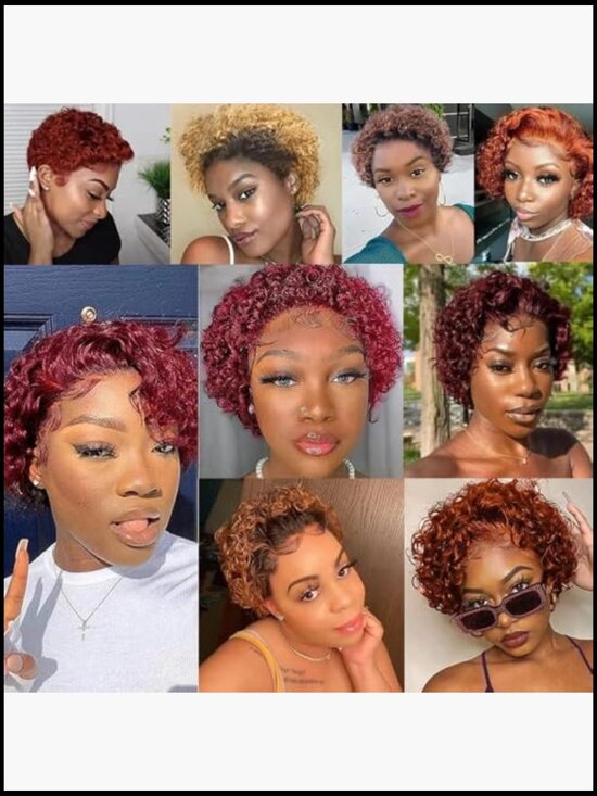 Short Curly Pixie Cut Wig Human Hair Chic Modern Style Voluminous Texture